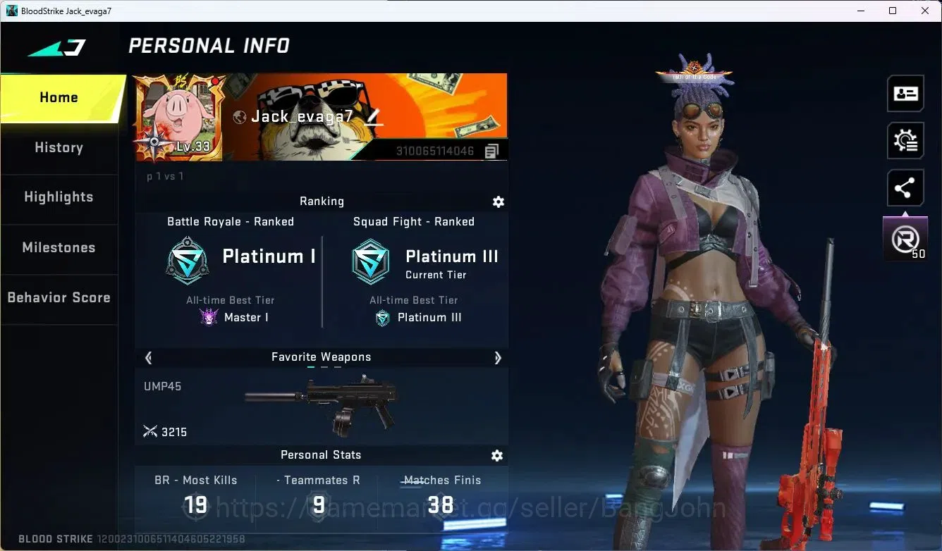 Blood Strike Accounts ASIA | 1 ETERNAL: Desert Eagle | 1 7DS | 2 ULTRA | image 1