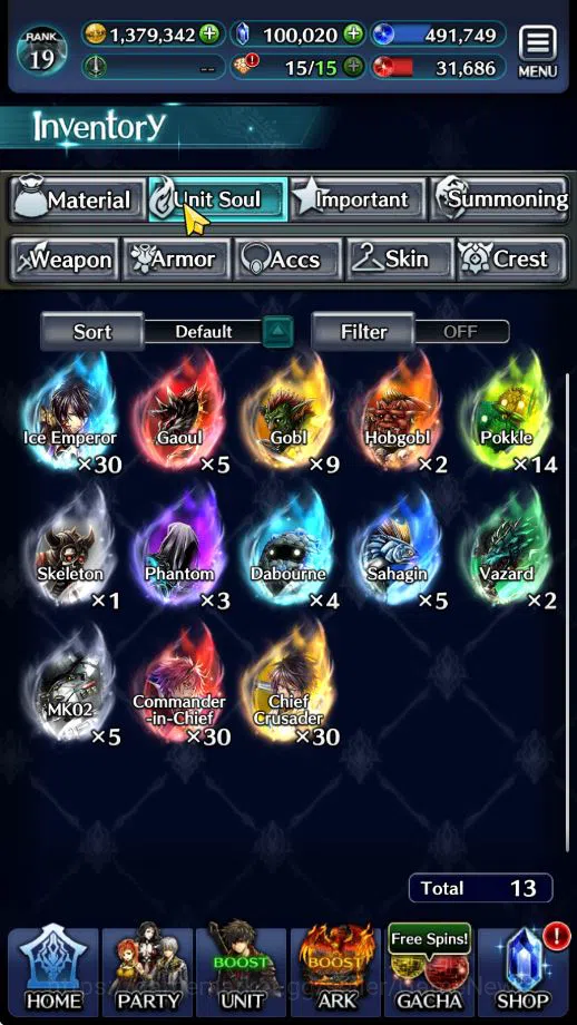 Last Cloudia Accounts Mid‑Game GLOBAL Rank 19|100K Cryst|Collab (Benimaru,Hinata)+TopTierUnit (G.Ilaha,Megius,Arkh,Gorm 10