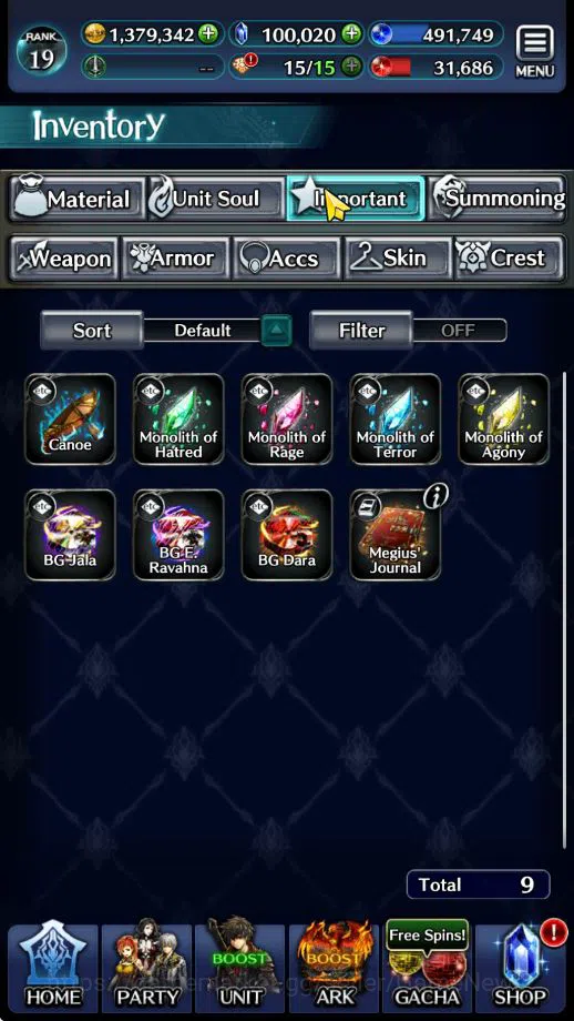 Last Cloudia Accounts Mid‑Game GLOBAL Rank 19|100K Cryst|Collab (Benimaru,Hinata)+TopTierUnit (G.Ilaha,Megius,Arkh,Gorm 11