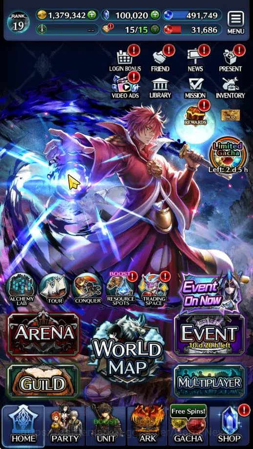 Last Cloudia Accounts Mid‑Game GLOBAL Rank 19|100K Cryst|Collab (Benimaru,Hinata)+TopTierUnit (G.Ilaha,Megius,Arkh,Gorm 6