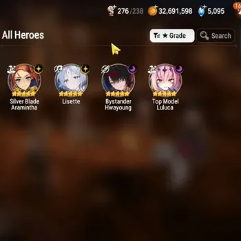 Epic Seven Accounts High-End Global UnVerif|New Era|4 ML(Lisette,B Hwayoung,etc)+HARU,Vildred,Jenua,Etc|109K Stigma+201MM+5K