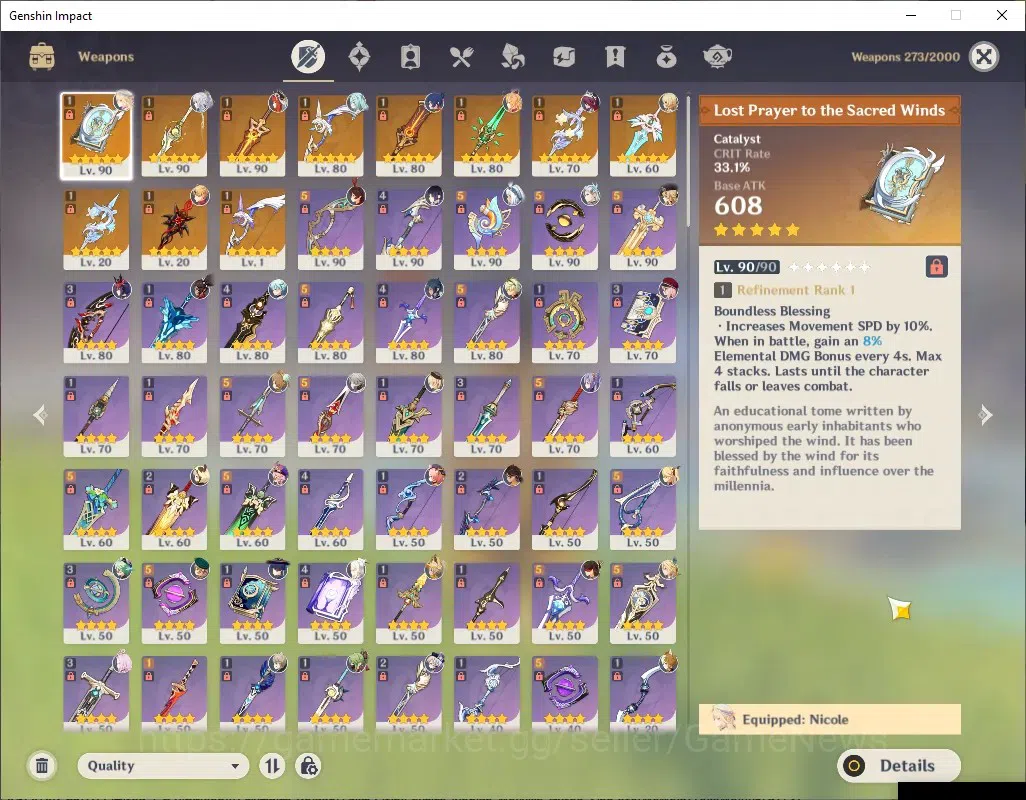 Genshin Impact Accounts ASIA|AR 58|9 Limited + 11(*5Weap)|[Zobai,Nilou]+Si image 16