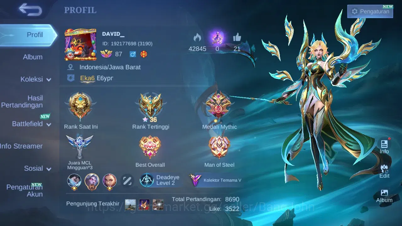 Mobile Legends: Bang Bang Accounts GLOBAL Hero 132 Skin 215 | Luckybox Eudora | KOF k image 14
