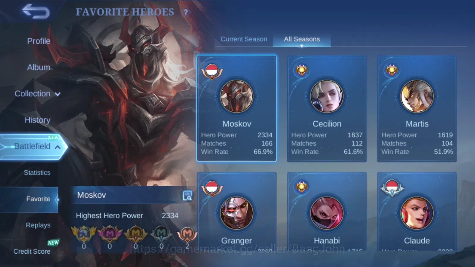 Mobile Legends: Bang Bang Accounts Others Hero 99 | Skin 228 | Glory | Aspirants Guinevere | Sanrio Floryn | Luckybox 4