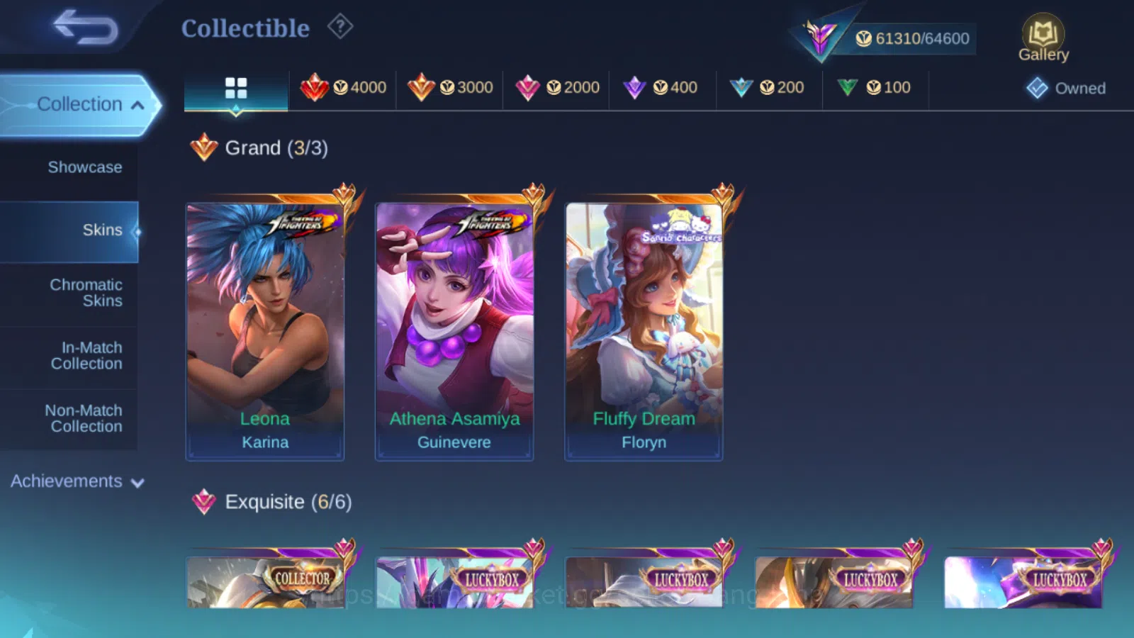Mobile Legends: Bang Bang Accounts Others Hero 99 | Skin 228 | Glory | Aspirants Guinevere | Sanrio Floryn | Luckybox 6