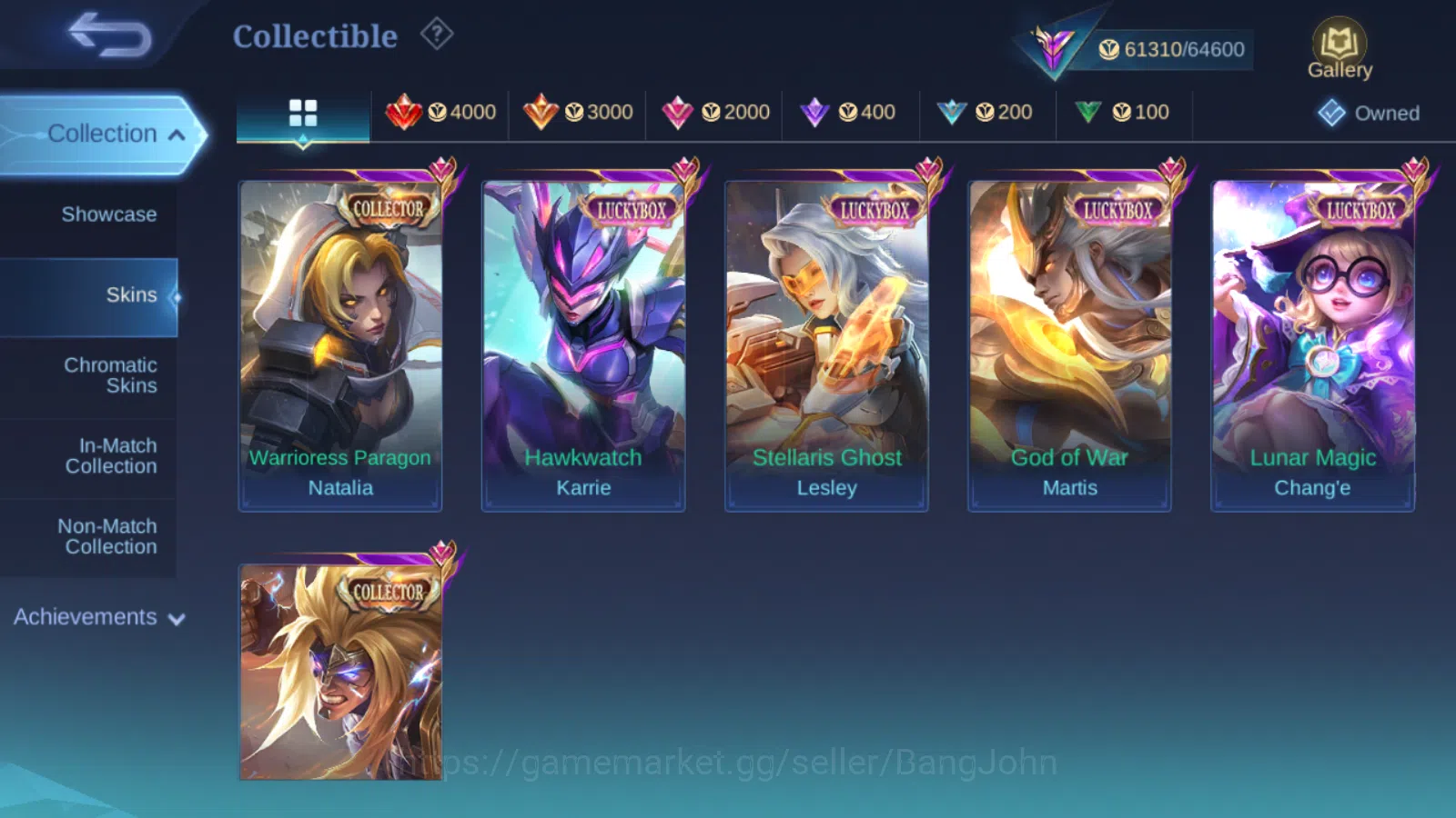 Mobile Legends: Bang Bang Accounts Others Hero 99 | Skin 228 | Glory | Aspirants Guinevere | Sanrio Floryn | Luckybox 7
