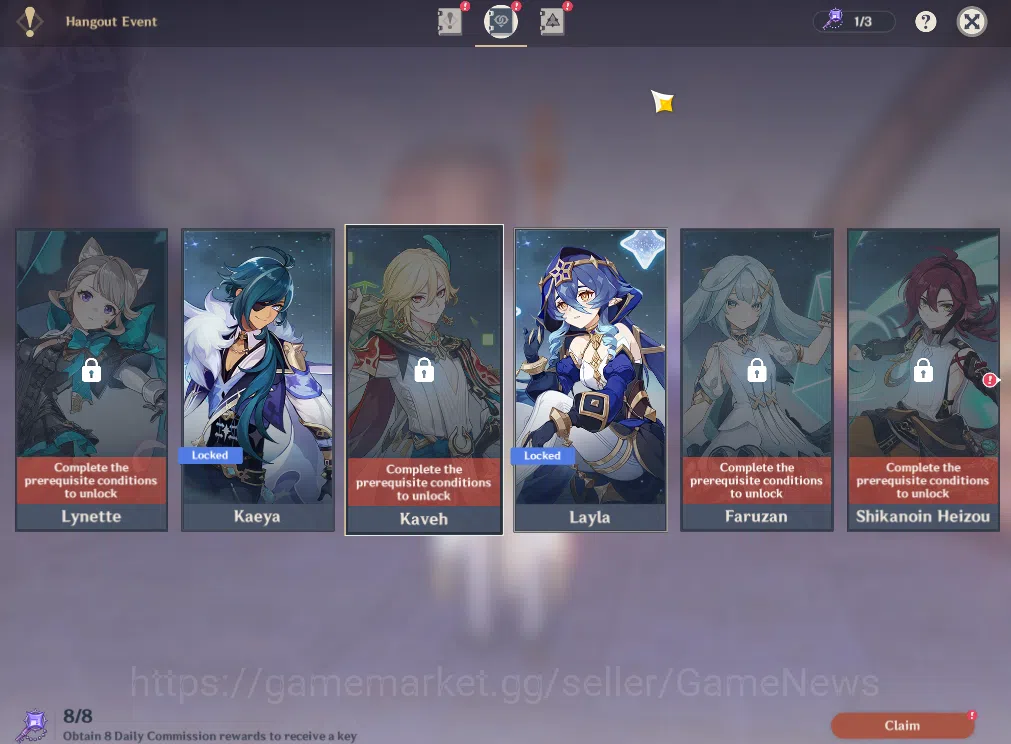 Genshin Impact Accounts ASIA | AR55 | Zibai C2, Linea, Kazuha, Yelan Core  image 4