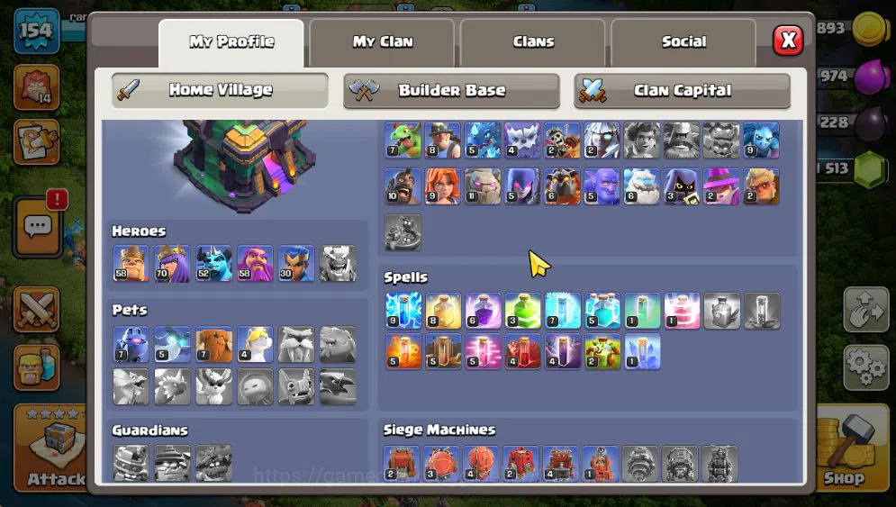 Clash of Clans Accounts TH 14-BH 8|LV 154|Limited Skin|HH 8|BK 58,AQ 70,GW image 13