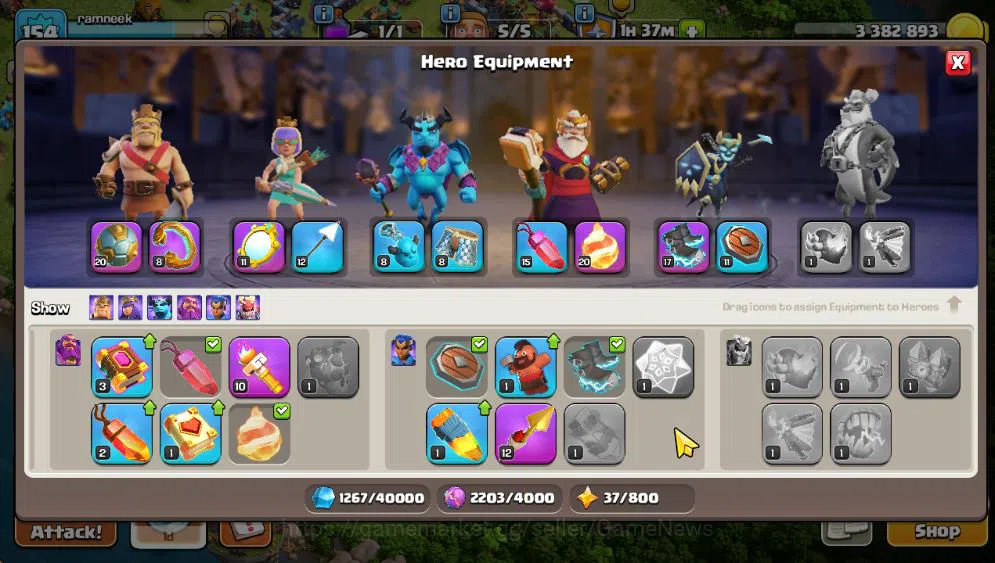 Clash of Clans Accounts TH 14-BH 8|LV 154|Limited Skin|HH 8|BK 58,AQ 70,GW image 6