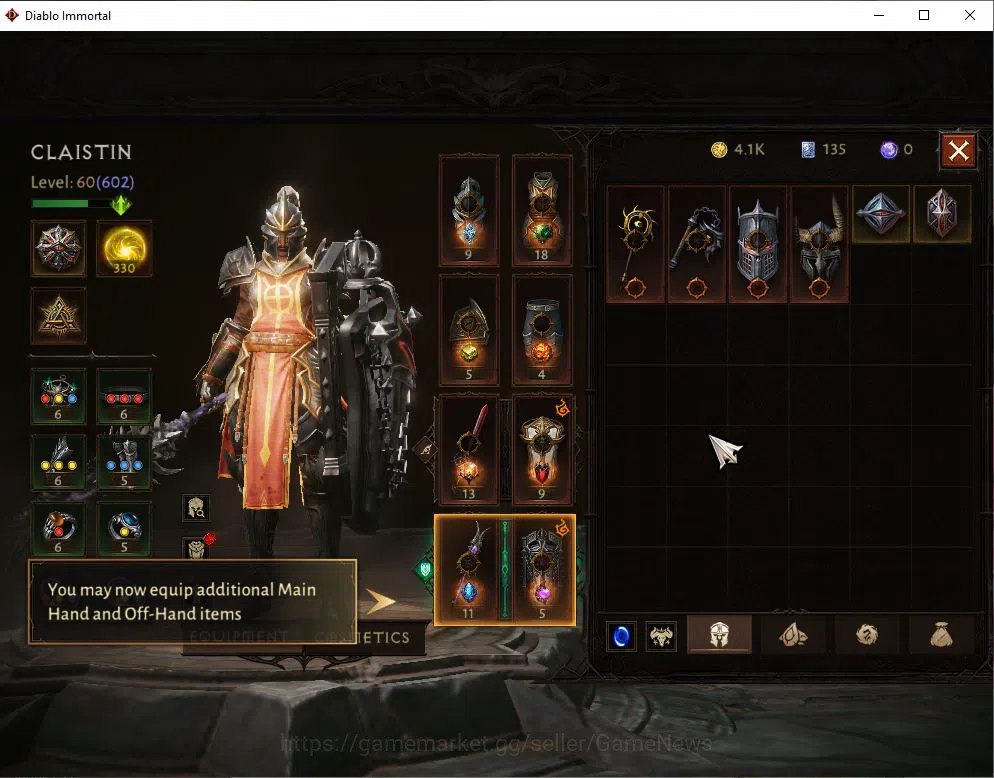 Diablo Immortal Accounts Mid-Tier SEA-Vasily|Lv60(602)|Crusader|CR 32k|Reso 330|Paragon Maledictor|Inferno I|Hell Lv17|Check 5