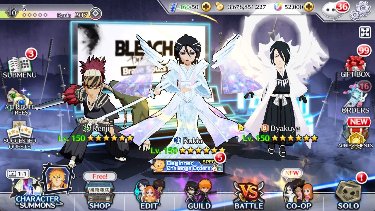 Bleach: Brave Souls Mid-Tier [GLOBAL]52K Orbs|Soul Reaper(Shunsui,Jushiro),10th image 1