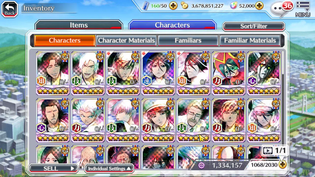 Bleach: Brave Souls Accounts Mid-Tier [GLOBAL]52K Orbs|Soul Reaper(Shunsui,Jushiro),10th Anniv Rukia,TYBW25 Renji,Byakuya 10