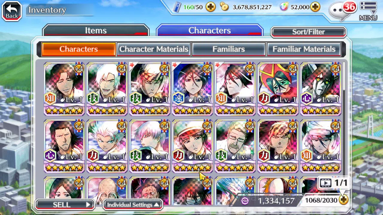 Bleach: Brave Souls Accounts Mid-Tier [GLOBAL]52K Orbs|Soul Reaper(Shunsui,Jushiro),10th Anniv Rukia,TYBW25 Renji,Byakuya 11