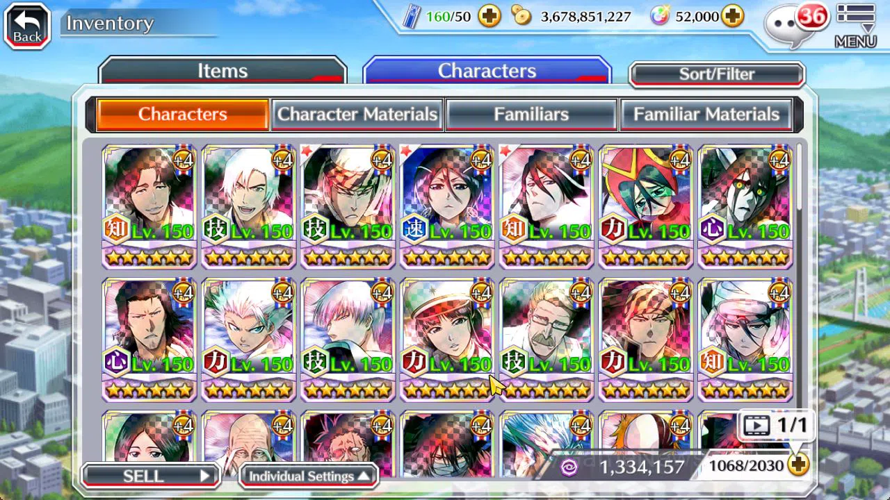 Bleach: Brave Souls Accounts Mid-Tier [GLOBAL]52K Orbs|Soul Reaper(Shunsui,Jushiro),10th Anniv Rukia,TYBW25 Renji,Byakuya 8