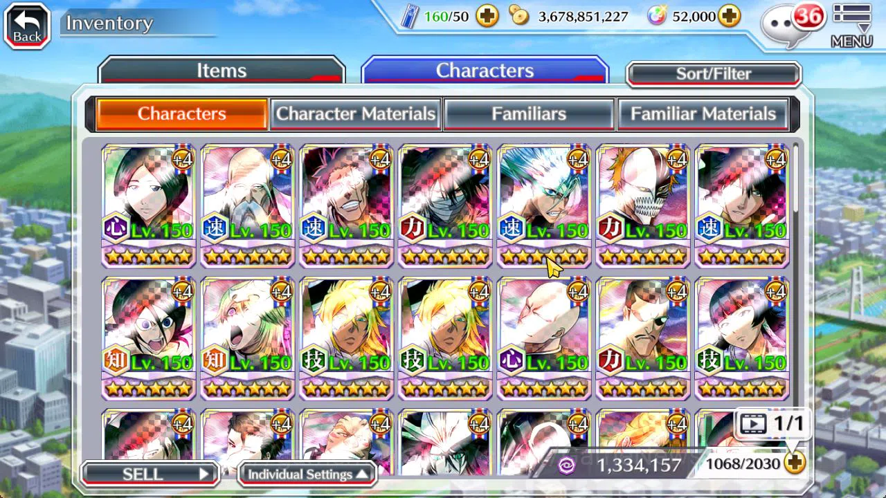 Bleach: Brave Souls Accounts Mid-Tier [GLOBAL]52K Orbs|Soul Reaper(Shunsui,Jushiro),10th Anniv Rukia,TYBW25 Renji,Byakuya 9