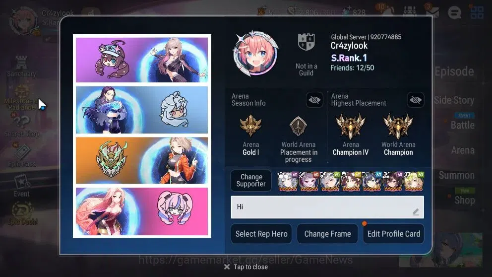 Epic Seven Accounts Limited Hero Global Verif|30 ML(BArunka,Harsetti,Zio,Belian,LC Bellona,Etc)+Rinak,etc+Many Collab 2