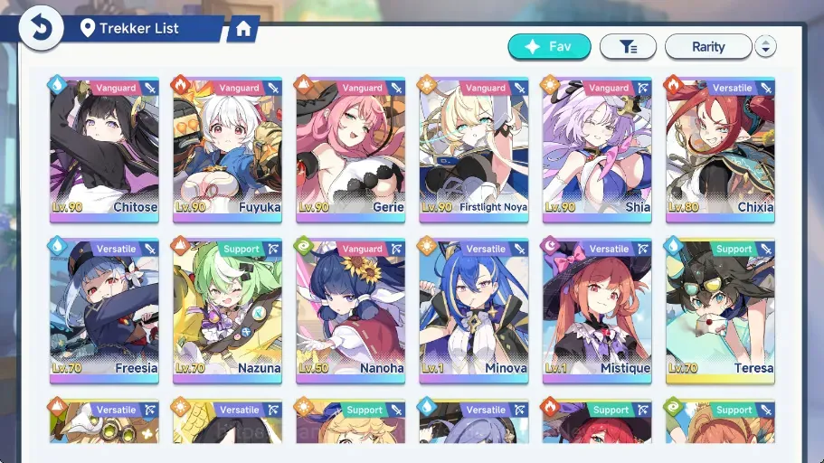 Stella Sora Accounts Global Lv 43|11 SSR, 4 Limited|(Firstlight Noya T4+Sign,Chitose T4+Sign,Fuyuka 1