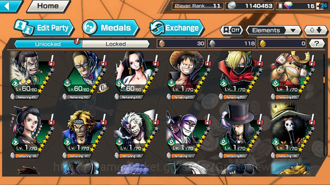 One Piece Bounty Rush Accounts Global|6 EX|5 Elder St.Saturn,Bp Kuzan,BMO Kaido,F image 8