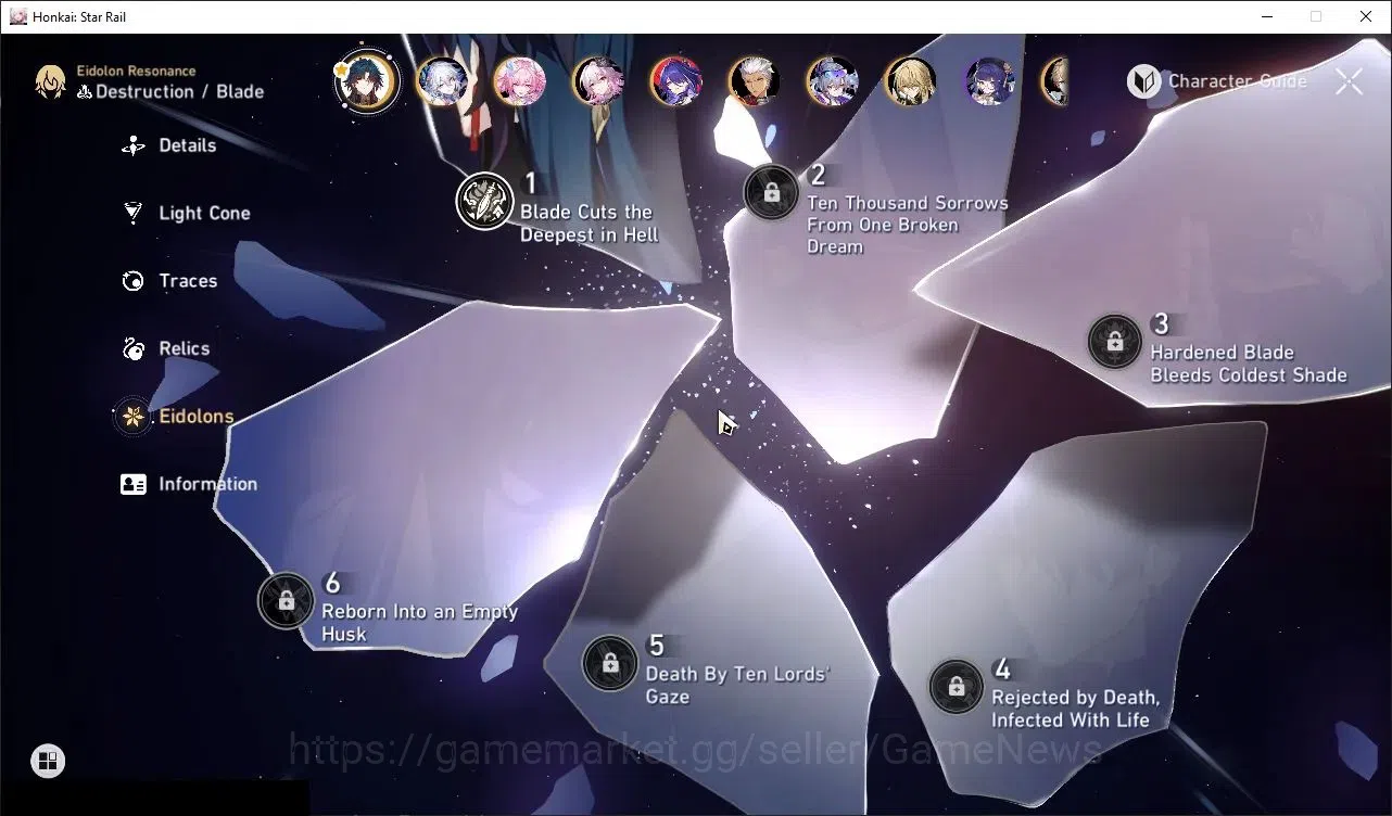 Honkai Star Rail Accounts Others Asia|TL 70|17 Limited|(Phainon,Castorice)+Sign Huohuo,Cyrene,Evernight,Acheron,SW LV999,R 6
