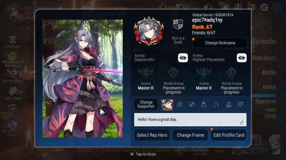 Epic Seven Accounts GLOBAL Unverif|New Era|9 ML(Notos,Zio,SE Celine,Et image 2