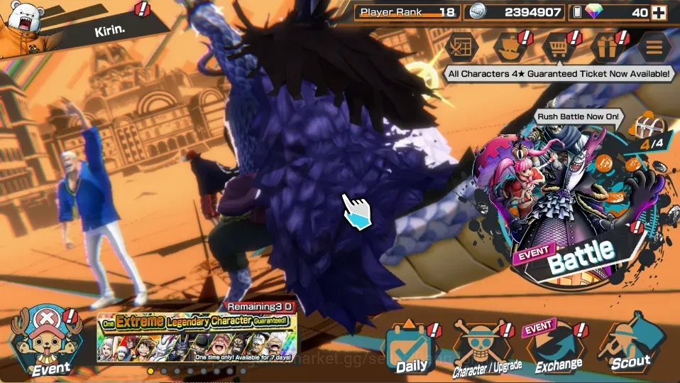 One Piece Bounty Rush Accounts High-End Android |PR 18|5 Ex|2 Max|Kaido,D.Garp,Shanks,Borsalino,D.Roger|RD 40|LogBandai 1
