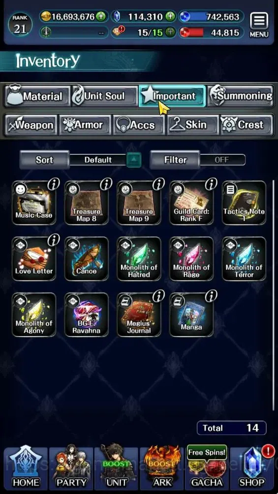 Last Cloudia Accounts GLOBAL|Rank 21|114k Crystal|Top Tier Units (Telest image 13