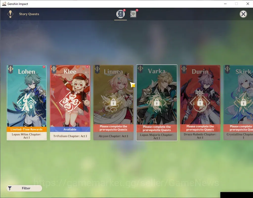 Genshin Impact Accounts ASIA| AR 35| BD Unset| 1 Limited + 2 (*5Standard)| image 8