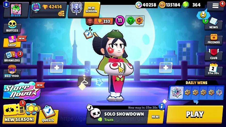 Brawl Stars Accounts 42414 Trophy|85 Brawlers 22 Max Lvl|UL Kaze|258 Skins|5 hypch Skin 6 Legend 4 Myth 41 Epic|40K Bling 1