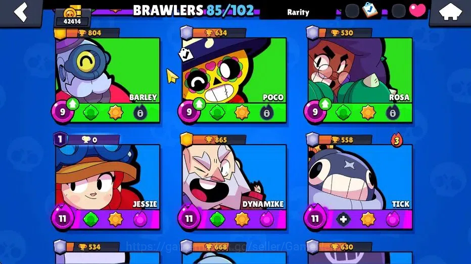 Brawl Stars Accounts 42414 Trophy|85 Brawlers 22 Max Lvl|UL Kaze|258 Skins|5 hypch Skin 6 Legend 4 Myth 41 Epic|40K Bling 10