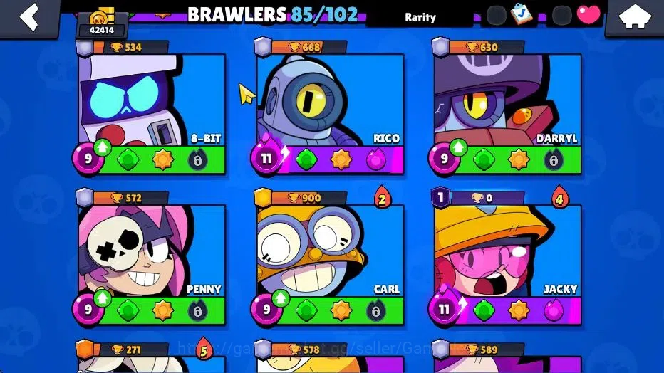 Brawl Stars Accounts 42414 Trophy|85 Brawlers 22 Max Lvl|UL Kaze|258 Skins|5 hypch Skin 6 Legend 4 Myth 41 Epic|40K Bling 11