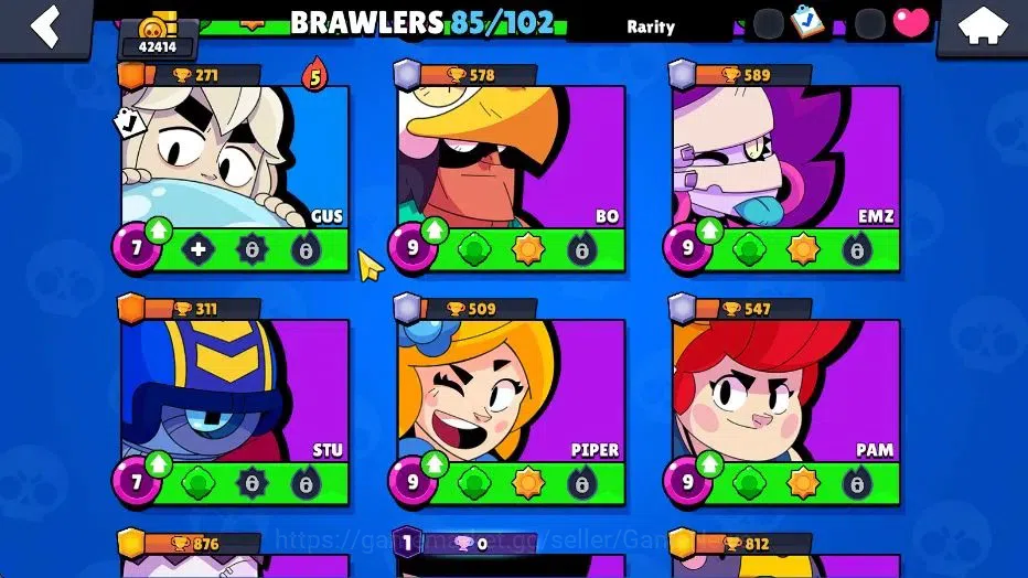 Brawl Stars Accounts 42414 Trophy|85 Brawlers 22 Max Lvl|UL Kaze|258 Skins|5 hypch Skin 6 Legend 4 Myth 41 Epic|40K Bling 12