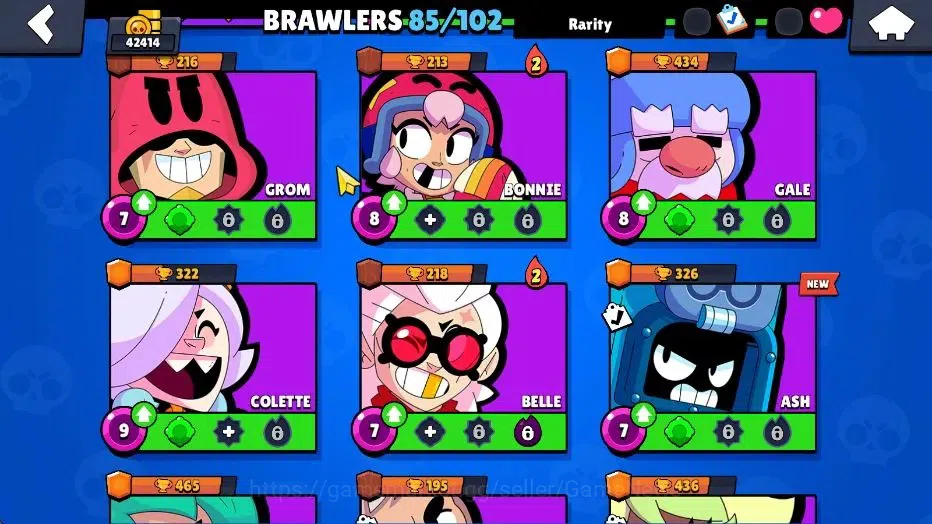 Brawl Stars Accounts 42414 Trophy|85 Brawlers 22 Max Lvl|UL Kaze|258 Skins|5 hypch Skin 6 Legend 4 Myth 41 Epic|40K Bling 14