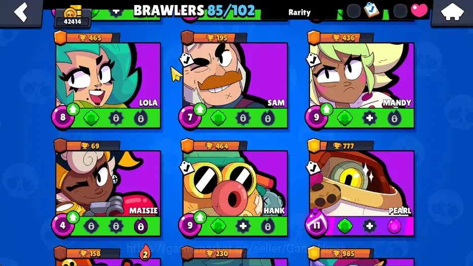 Brawl Stars Accounts 42414 Trophy|85 Brawlers 22 Max Lvl|UL Kaze|258 Skins|5 hypch Skin 6 Legend 4 Myth 41 Epic|40K Bling 15