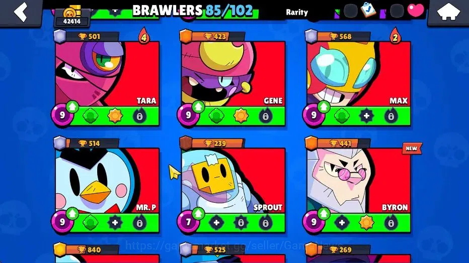 Brawl Stars Accounts 42414 Trophy|85 Brawlers 22 Max Lvl|UL Kaze|258 Skins|5 hypch Skin 6 Legend 4 Myth 41 Epic|40K Bling 17
