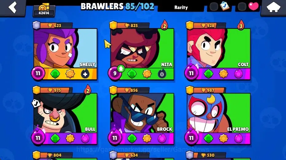 Brawl Stars Accounts 42414 Trophy|85 Brawlers 22 Max Lvl|UL Kaze|258 Skins|5 hypch Skin 6 Legend 4 Myth 41 Epic|40K Bling 9