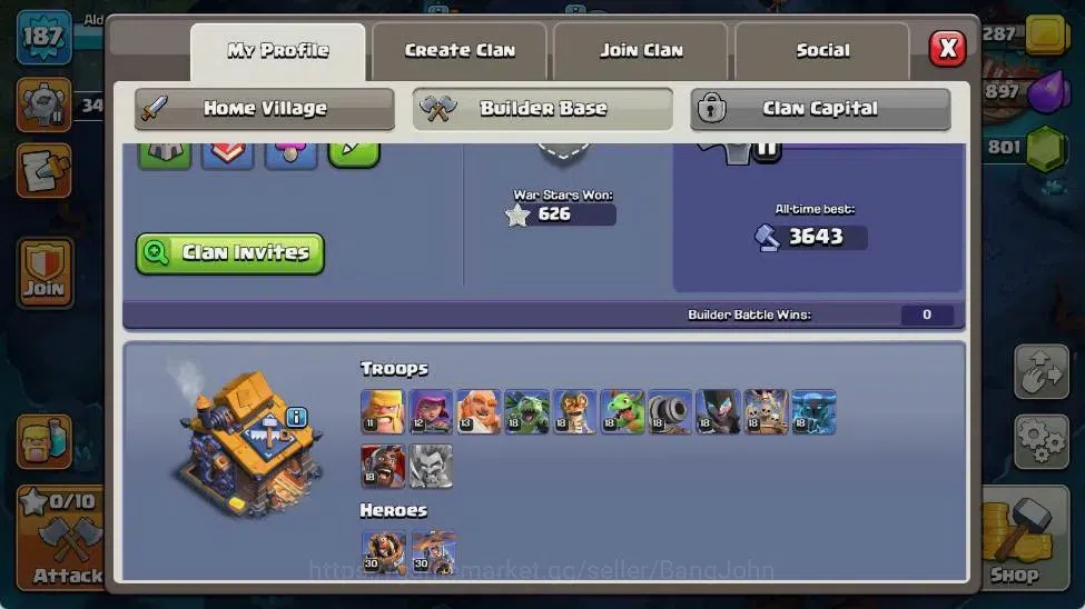 Clash of Clans Accounts Global | TH 16-BH 10 | LVL 187|HH 10|AQ 79 ,MP 65  image 17
