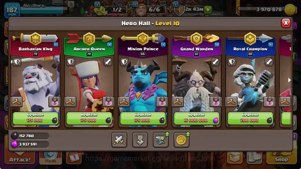 Clash of Clans Accounts Global | TH 16-BH 10 | LVL 187|HH 10|AQ 79 ,MP 65  image 6