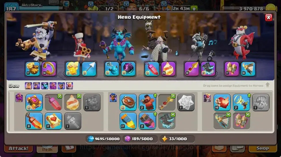 Clash of Clans Accounts Global | TH 16-BH 10 | LVL 187|HH 10|AQ 79 ,MP 65  image 9