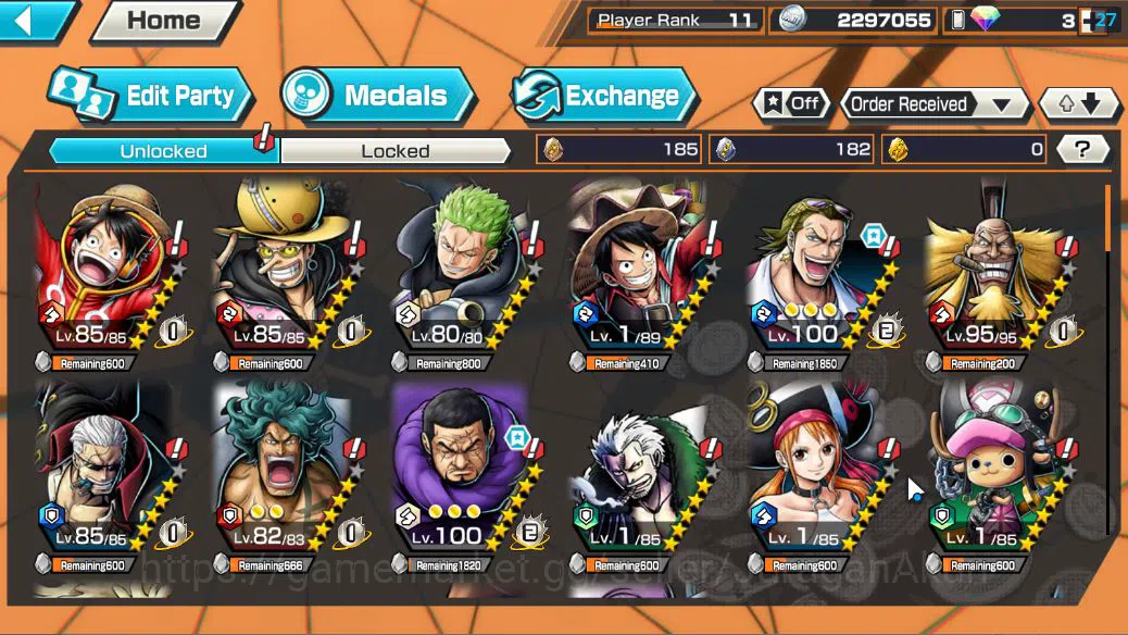 One Piece Bounty Rush Accounts Starter Global|2EX|FilmZ Zephyr,Blackbeard Pirates Kuzan,|Rank11|LogBandai|CheckSS(OPBR1773) 4