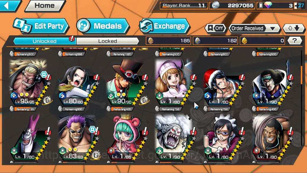One Piece Bounty Rush Accounts Starter Global|2EX|FilmZ Zephyr,Blackbeard Pirates Kuzan,|Rank11|LogBandai|CheckSS(OPBR1773) 5