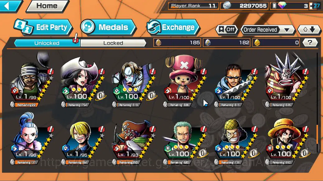 One Piece Bounty Rush Accounts Starter Global|2EX|FilmZ Zephyr,Blackbeard Pirates Kuzan,|Rank11|LogBandai|CheckSS(OPBR1773) 8