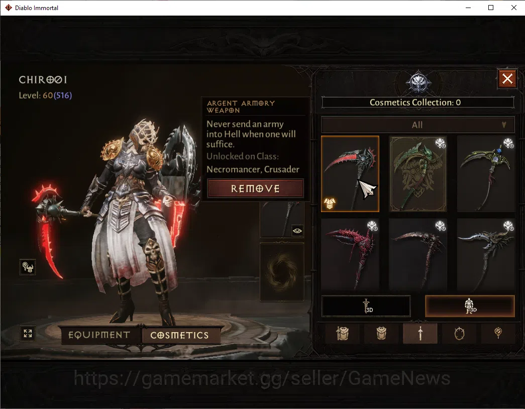 Diablo Immortal Accounts SA - Malah|CS ON|Lv60(516)|Necromancer|CR 33k|Reso image 10