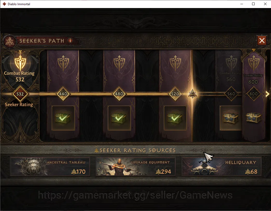 Diablo Immortal Accounts SA - Malah|CS ON|Lv60(516)|Necromancer|CR 33k|Reso image 13