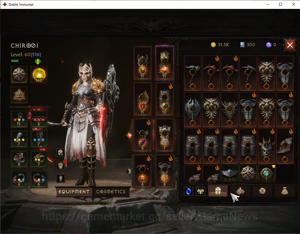 Diablo Immortal Accounts SA - Malah|CS ON|Lv60(516)|Necromancer|CR 33k|Reso image 6