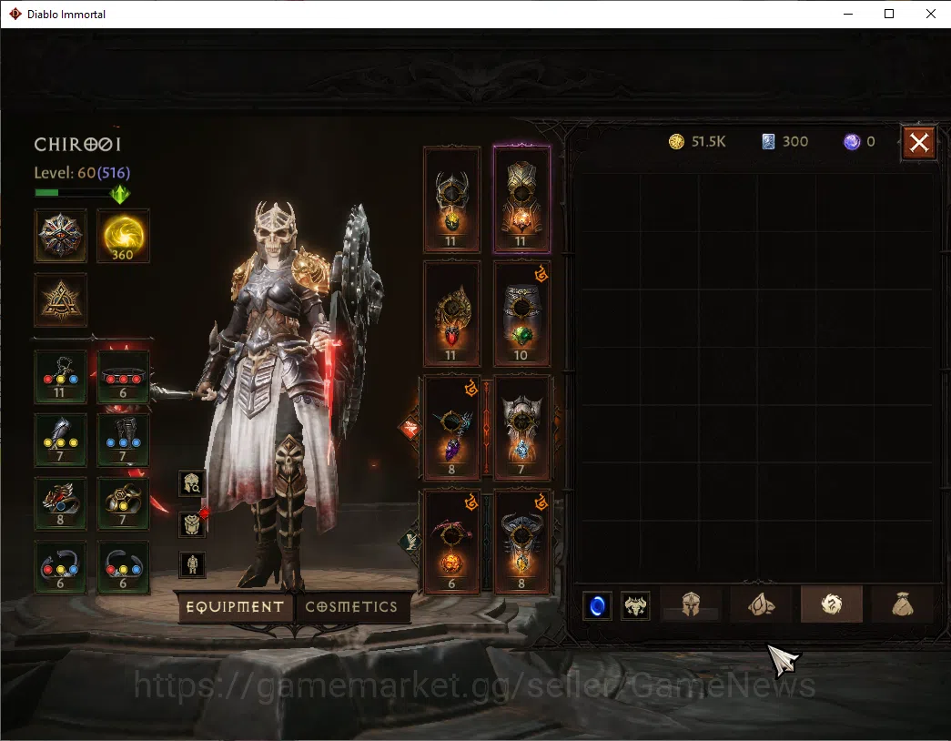 Diablo Immortal Accounts SA - Malah|CS ON|Lv60(516)|Necromancer|CR 33k|Reso image 8