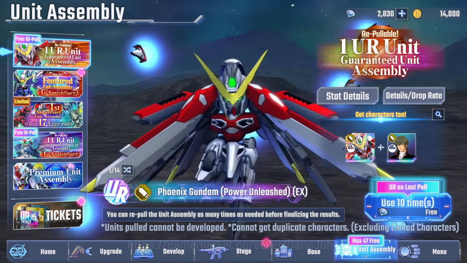 SD Gundam G Generation ETERNAL Accounts [GLOBAL] Rank 1 Starter | 4 Unit UR | 4 Pilot UR | image 6