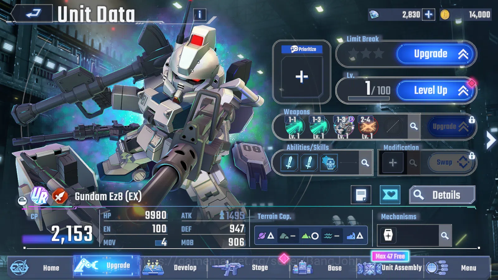 SD Gundam G Generation ETERNAL Accounts [GLOBAL] Rank 1 Starter | 4 Unit UR | 4 Pilot UR | image 8