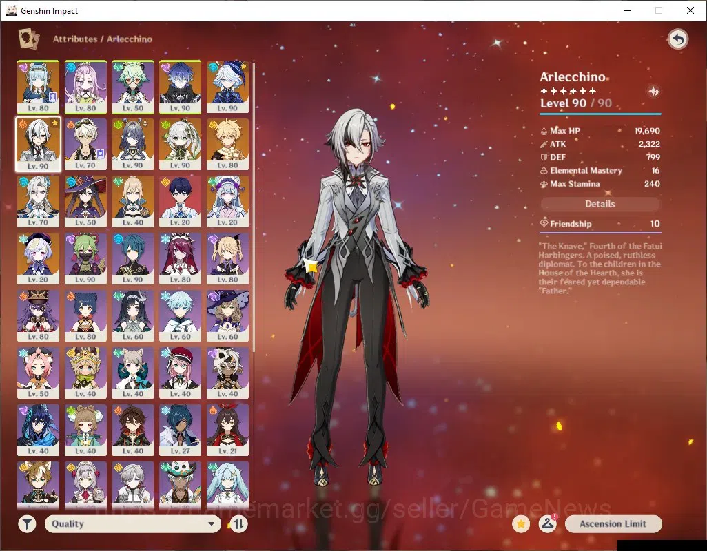 Genshin Impact Accounts ASIA|AR 57|7 Limited + 5 (*5Weap)|[Flins,Arle]+Sig image 6