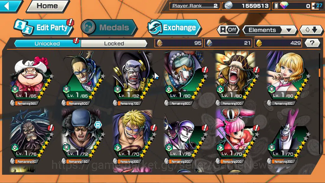 One Piece Bounty Rush Accounts Global|6 EX|T4E Marshall DTeach,T5E Saturn,BP Kuza image 4