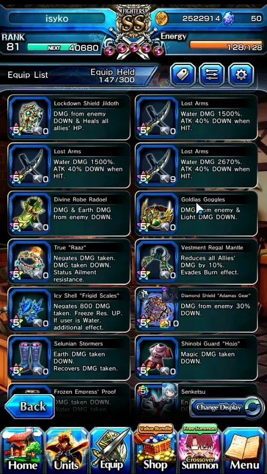 Grand Summoners Accounts End-Game Global|Rank 81|17 Ascend+10 TW|(H Inumuta,Sayaka Miki,Chloe,Madoka,S Chloe,Selia SW,RR 13